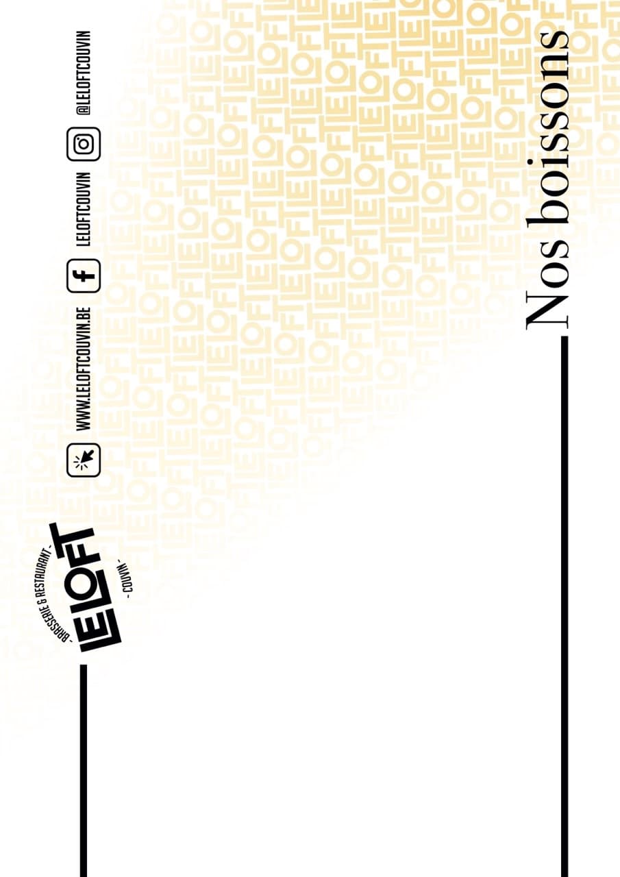 La carte des boissons