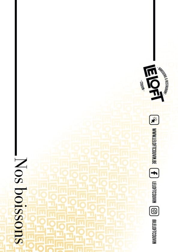 La carte des boissons